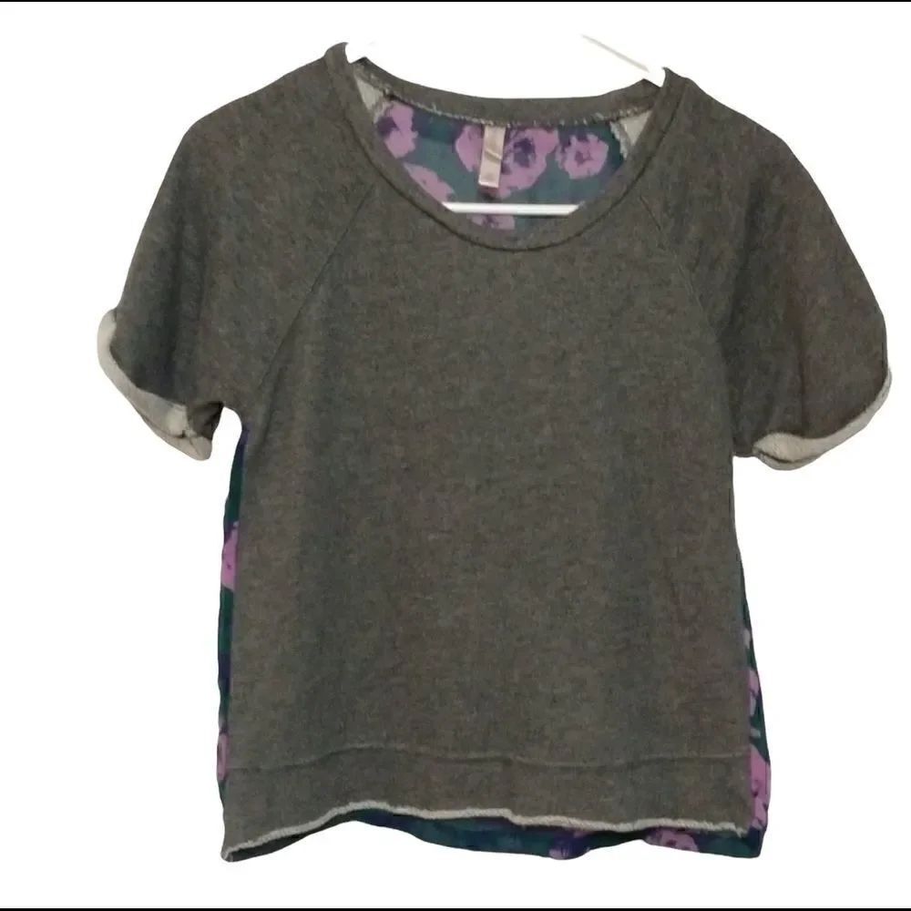 Xhilaration gray floral sheer raw hem XS